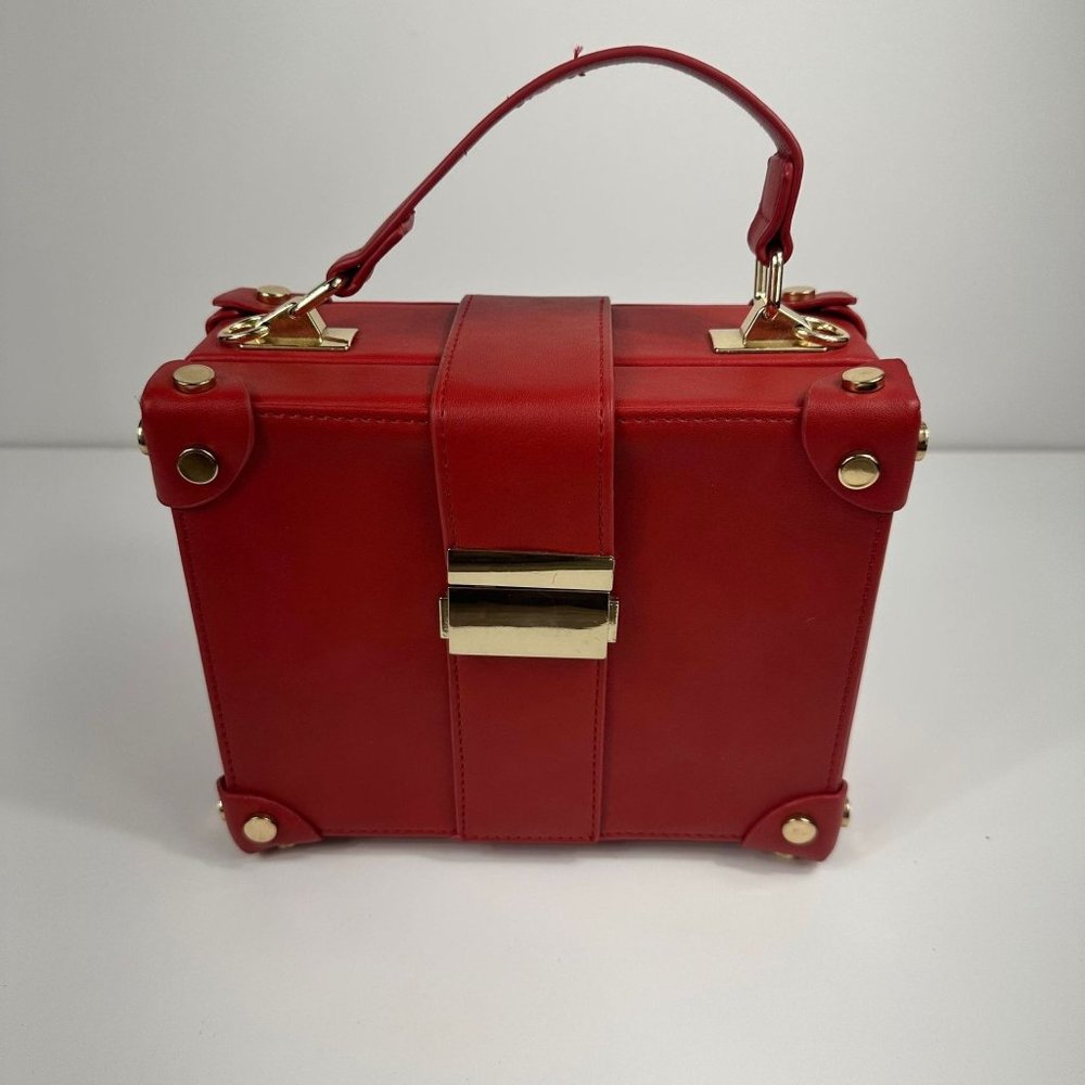 Fashion Box Shape Leather Shoulder Bag with Buckle